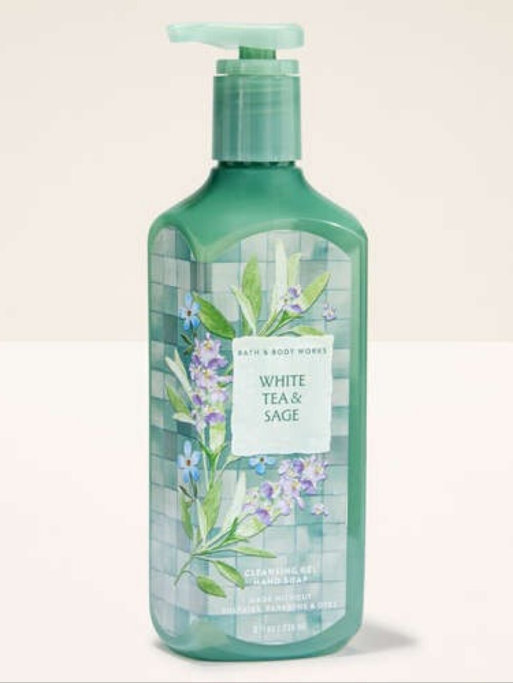 Bath & Body Works White Tea & Sage Cleansing Gel Hand Soap 8oz NEW